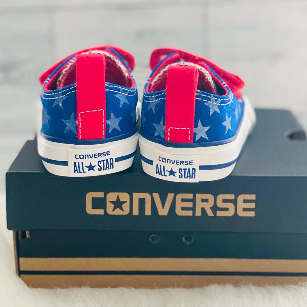 Baby Converse Radio Blue/Red Star Sneakers - Picture 6 of 7